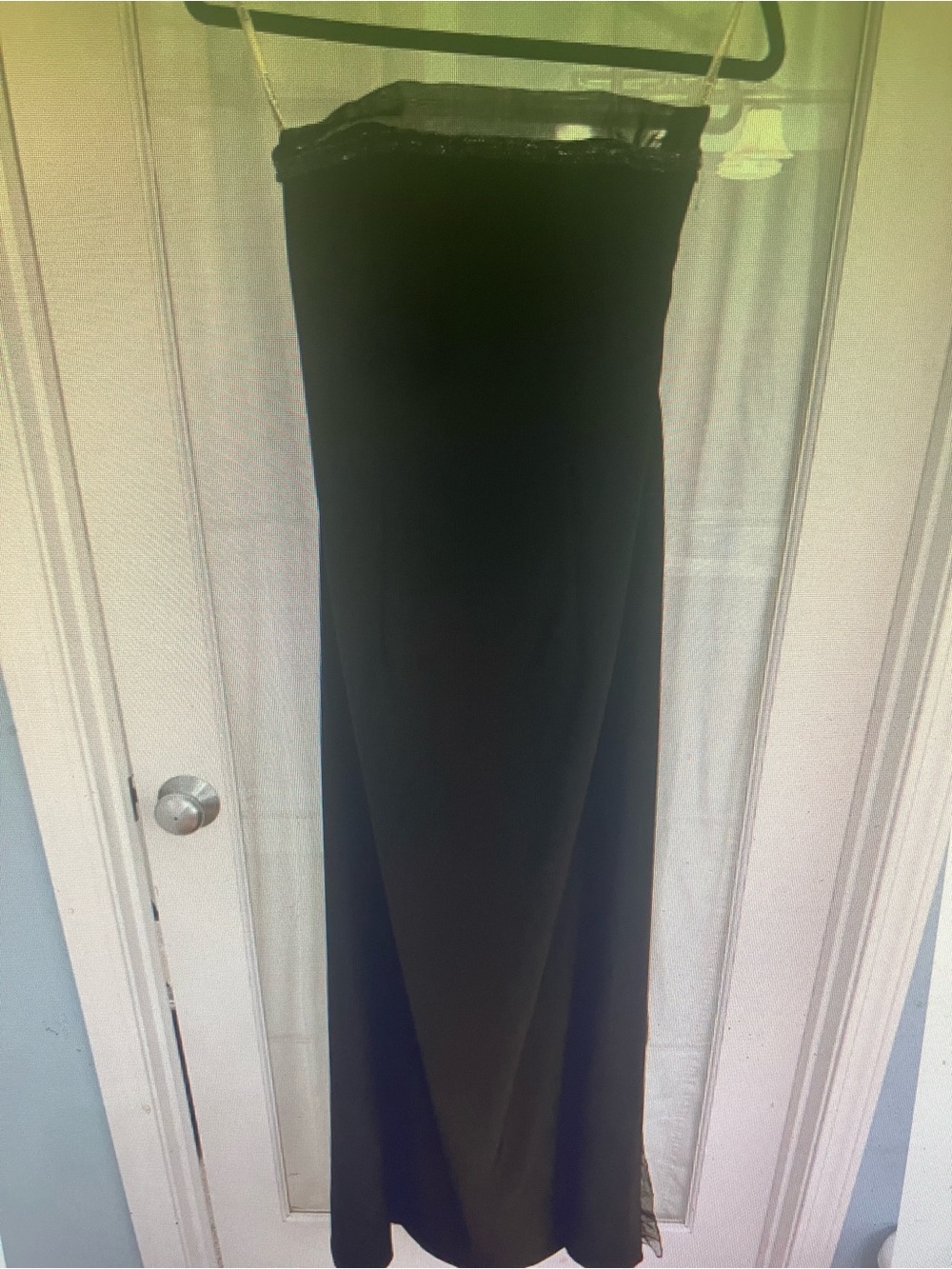 Classic Black Strapless Prom Dress with Sheer Overlay